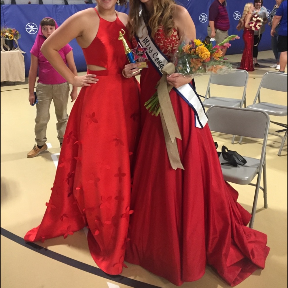 Sherri Hill Red Halter Dress